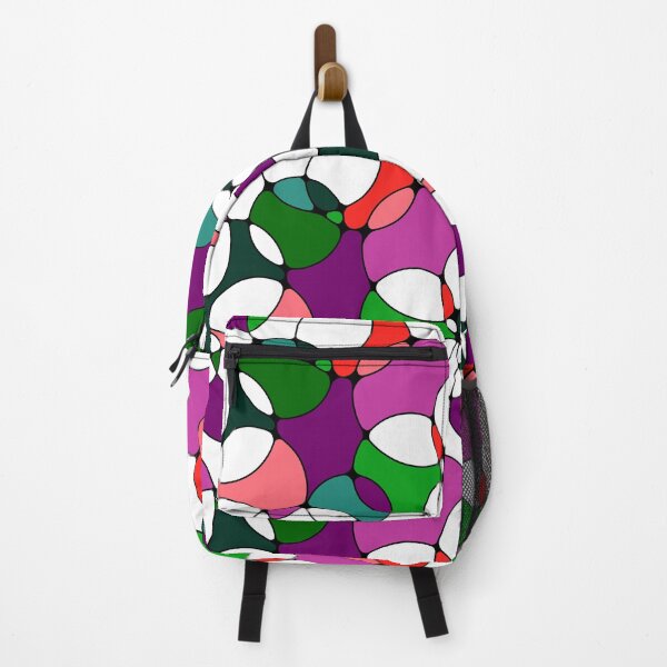 Item preview, Neurographic Joy Abstract Overlapping Shapes Coral Red Magenta Purple Green designed and sold by thecolorbirdie.