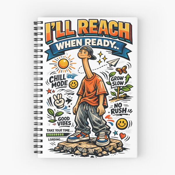 Aperçu de l'œuvre I’ll Reach When Ready Stretched Neck Doodle Art - Relaxed Character Graphic for Patient Growth & Chill Vibes créée et vendue par Vivaan Studio.