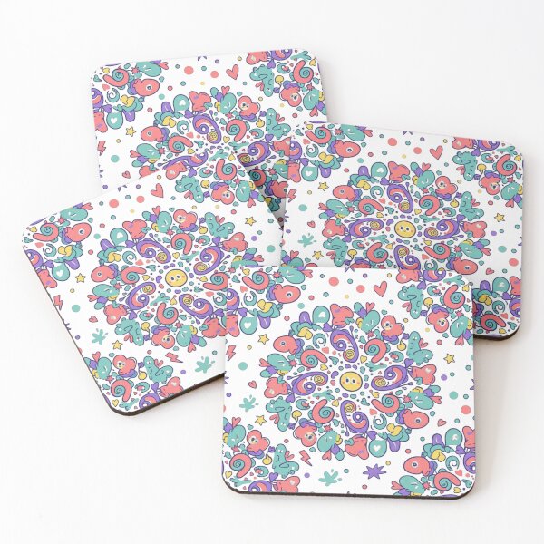 Item preview, Pastel Kawaii Doodle Swirl Pattern - Galactic Giggles Mandala designed and sold by IntrusiveMind210.
