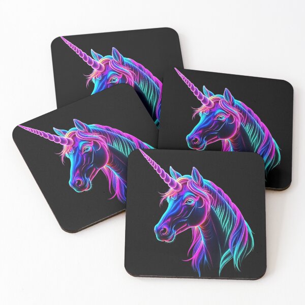 Item preview, Neon Unicorn Cyberpunk Glow – Electric Violet Fantasy Art designed and sold by WHConwayDesigns.