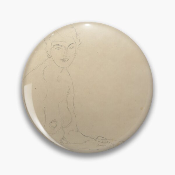 Item preview, Sitzender Akt Nach by Gustav Klimt: Minimal Nude Line Drawing Poster designed and sold by artofuniverse.