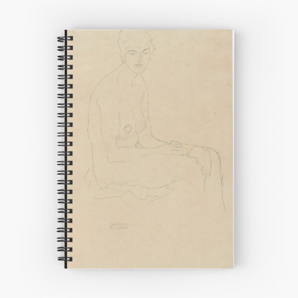 Item preview, Sitzender Akt Nach by Gustav Klimt: Minimal Nude Line Drawing Poster designed and sold by artofuniverse.