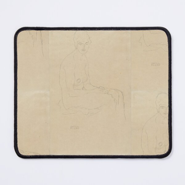Item preview, Sitzender Akt Nach by Gustav Klimt: Minimal Nude Line Drawing Poster designed and sold by artofuniverse.