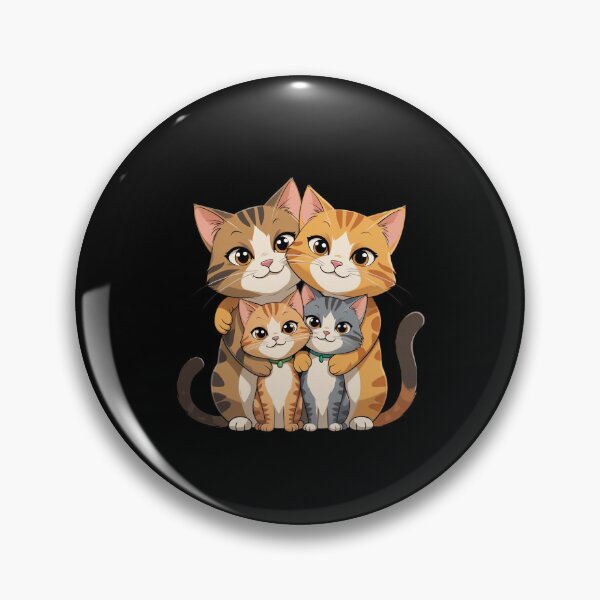 Item preview, Animal Family Cats Together Illustration designed and sold by Timowo Studio | Fine Line Wildlife Art & Modern Nature Graphics.