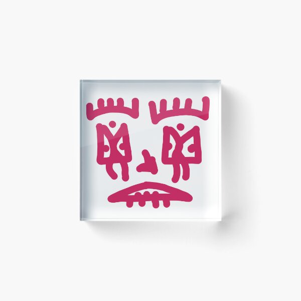 Item preview, Red Chaos Doodle Face – Bold Minimal Character designed and sold by felipemaldonadoart.