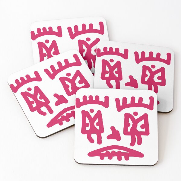 Item preview, Red Chaos Doodle Face – Bold Minimal Character designed and sold by felipemaldonadoart.
