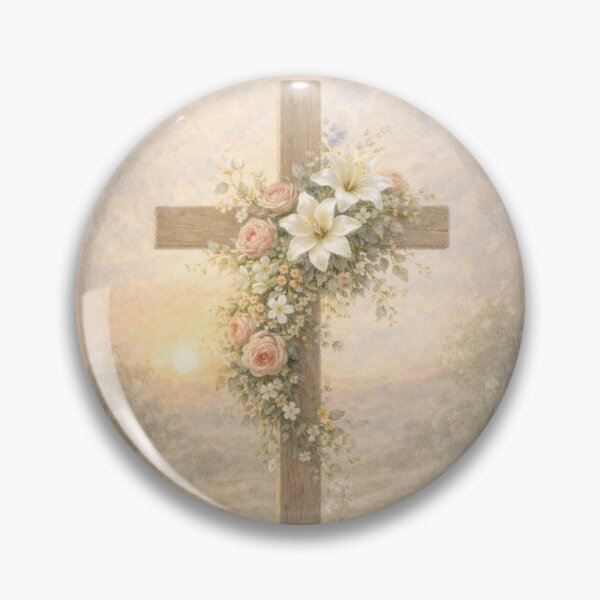 Item preview, He Is Risen — Floral Cross at Easter Dawn designed and sold by Novel Works Studio.