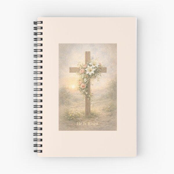 Item preview, He Is Risen — Floral Cross at Easter Dawn designed and sold by Novel Works Studio.