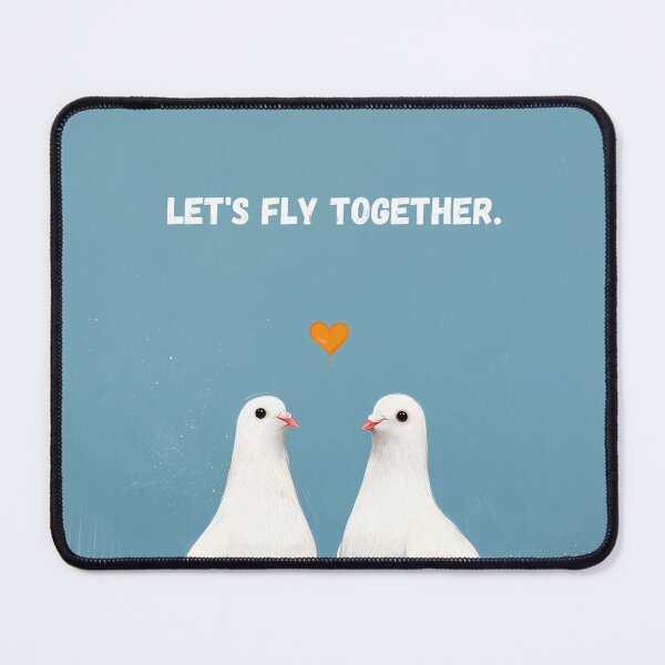 Item preview, White pigeons with love quote  designed and sold by Pigeonarchy.