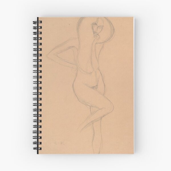 Item preview, Standing Female Nude With Raised Right Leg by Gustav Klimt: Vienna Secession Study Poster designed and sold by artofuniverse.