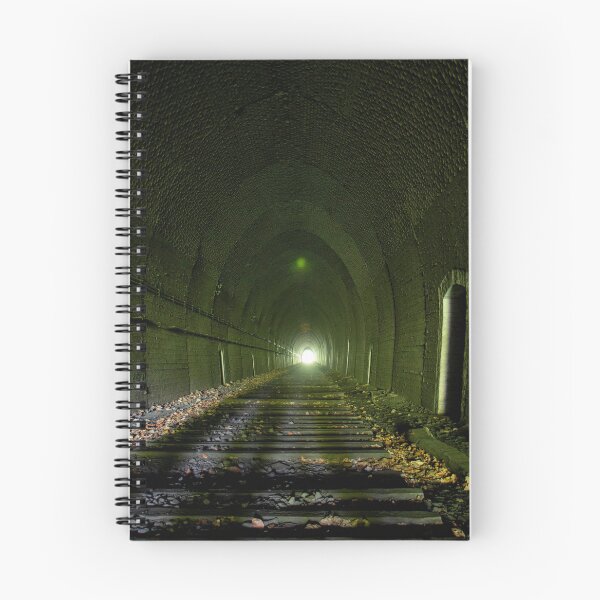 Item preview, Abandoned railway tunnel with light at the end – Lost Place Underground & Tracks | Urbex Photography designed and sold by MarkusUrbex.