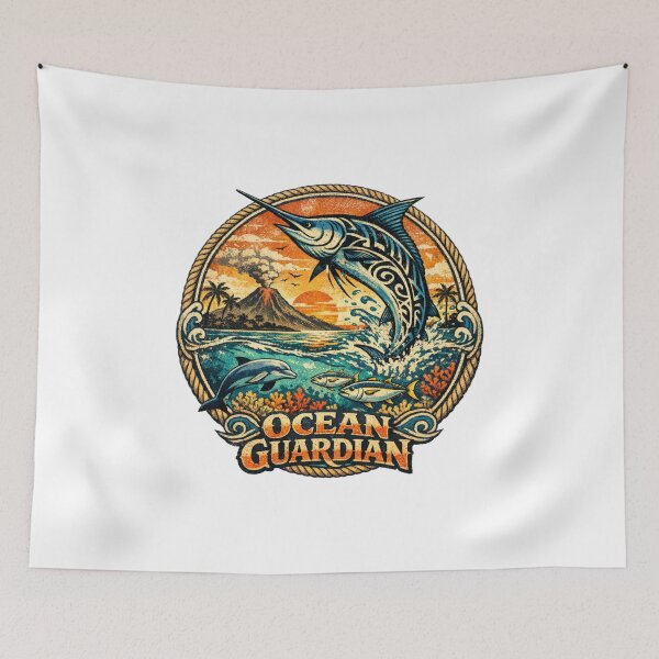 Item preview, Vintage Tribal Marlin Ocean Guardian designed and sold by Shipwrecked2020.