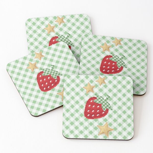 Item preview, Gingham Check Crafted Strawberry With Stars  designed and sold by AnimaliaStar.