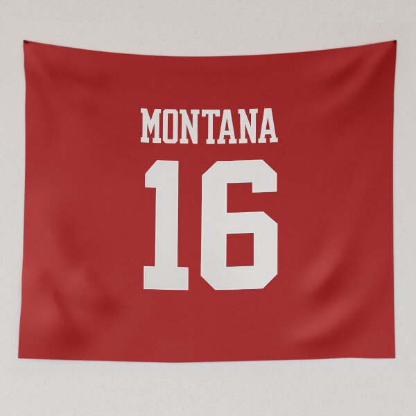Item preview, Joe Montana #16 Jersey Typography Art – Classic Football Legend designed and sold by TheArtOfCar.