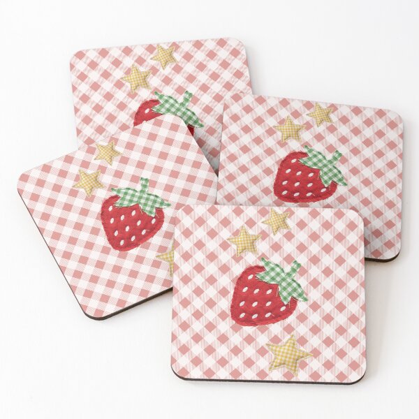 Item preview, Gingham Check Crafted Strawberry With Stars  designed and sold by AnimaliaStar.