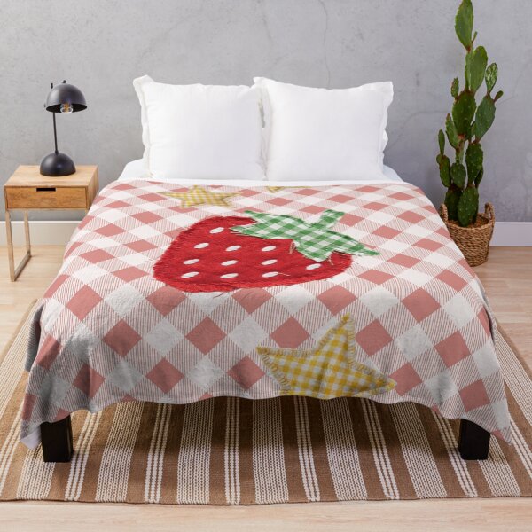 Item preview, Gingham Check Crafted Strawberry With Stars designed and sold by AnimaliaStar.