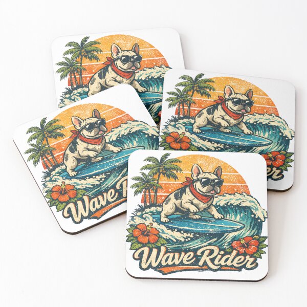 Item preview, Vintage French Bulldog Surfer designed and sold by Shipwrecked2020.