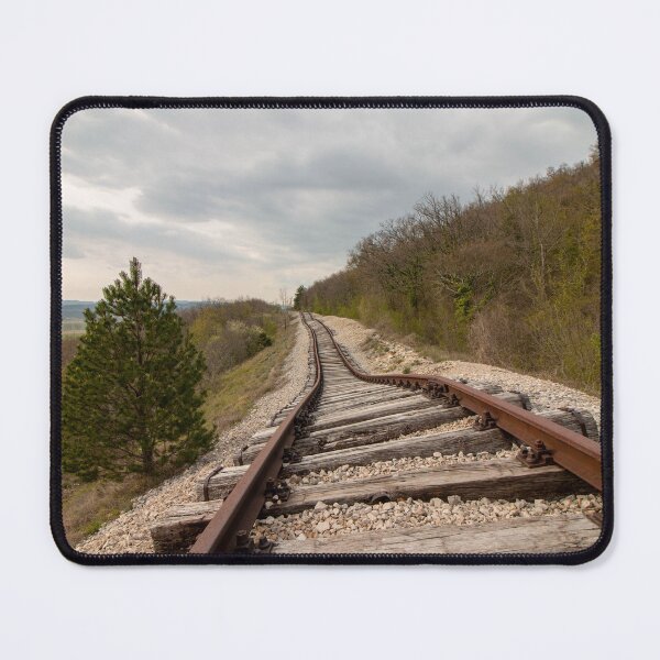 Item preview, Drunken Railroad – Wavy railway tracks in a dramatic landscape | Railway Photography designed and sold by MarkusUrbex.