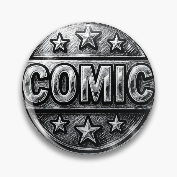 Item preview, Vintage comic book style badge with stars and bold text designed and sold by Creative88Art.