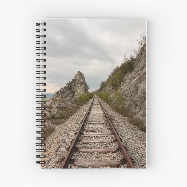 Item preview, Drunken Railway – Straight tracks through a rocky pass & valley views | Scenic Railroad Photography designed and sold by MarkusUrbex.