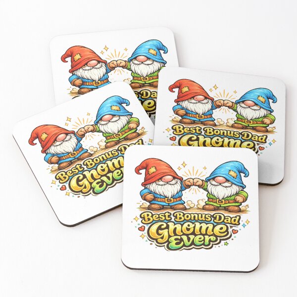 Item preview, Best Bonus Dad Gnome Ever – Two Gnomes Fist Bump Illustration designed and sold by Moriarty's Digital Visions.