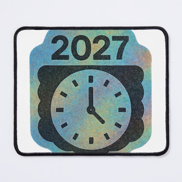 Item preview, Vibrant clock marking 2027 with modern design elements designed and sold by Creative88Art.