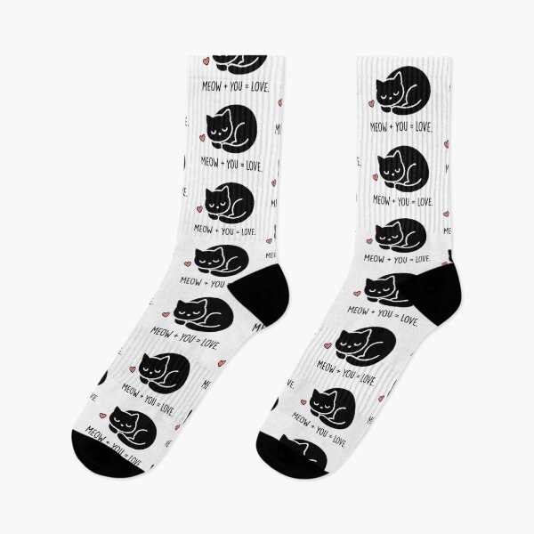 Item preview, Meow + You = Love / Cute Sleeping Cat Valentine Design designed and sold by CuteKats.