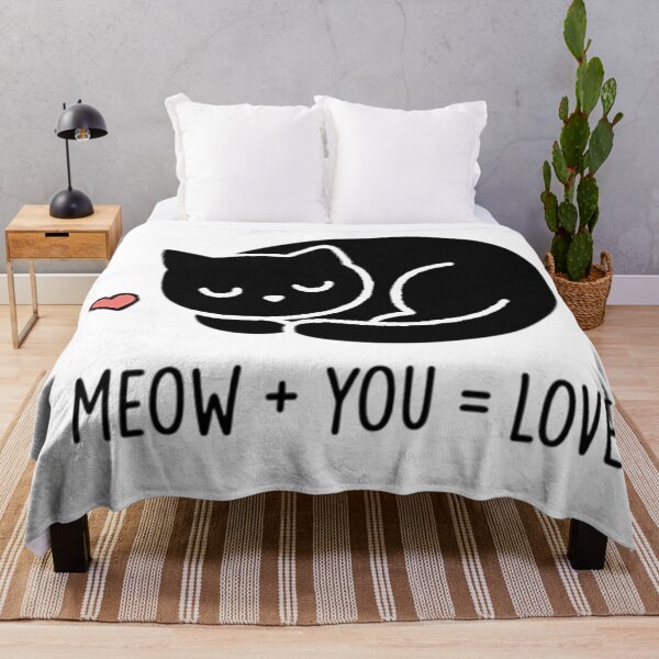 Item preview, Meow + You = Love / Cute Sleeping Cat Valentine Design designed and sold by CuteKats.