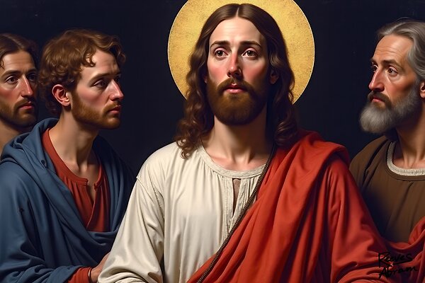 Christ Surrounded by Disciples - Inspired by Renaissance Artwork