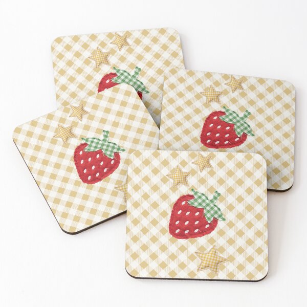 Item preview, Gingham Check Crafted Strawberry With Stars  designed and sold by AnimaliaStar.