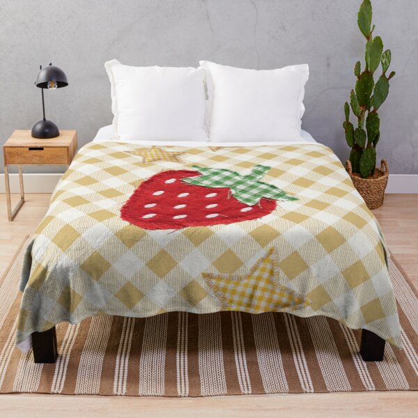 Item preview, Gingham Check Crafted Strawberry With Stars designed and sold by AnimaliaStar.