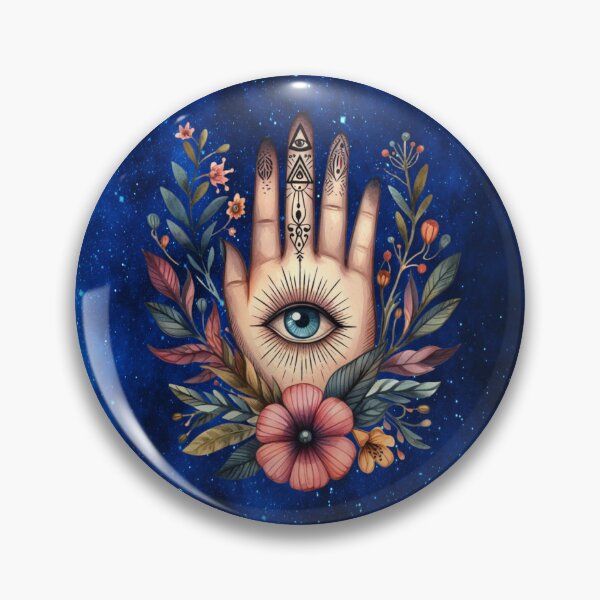 Item preview, Cosmic Hamsa Hand – Third Eye Protection Art designed and sold by MysticOzzy.
