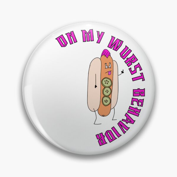 Item preview, On My Wurst Behavior - Punk Hot Dog Pun designed and sold by DJVincentStudio.