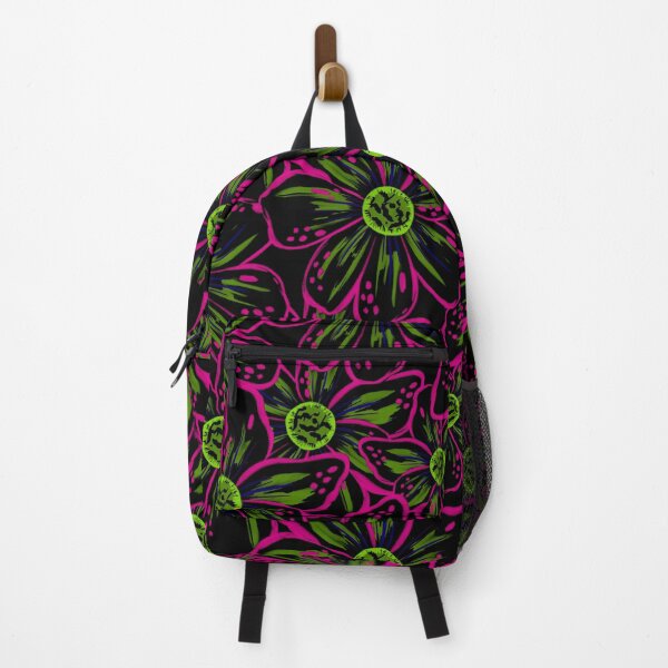Item preview, Maximalist Bold Expressive Florals Tropical Neon Lime Green Pink designed and sold by thecolorbirdie.