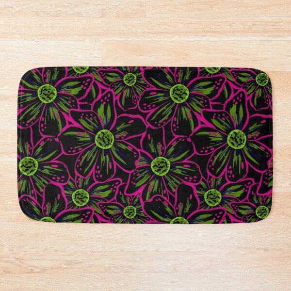 Item preview, Maximalist Bold Expressive Florals Tropical Neon Lime Green Pink designed and sold by thecolorbirdie.