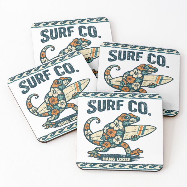 Item preview, Retro Hawaiian Floral Gecko Surfer designed and sold by Shipwrecked2020.