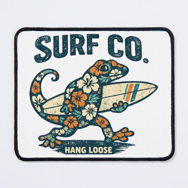 Item preview, Retro Hawaiian Floral Gecko Surfer designed and sold by Shipwrecked2020.