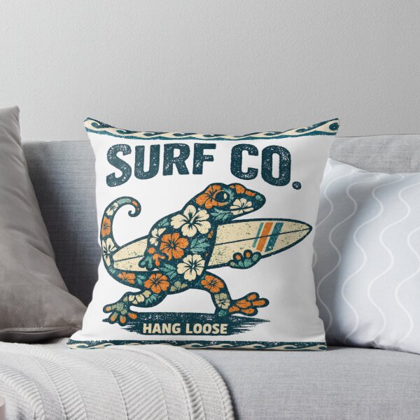 Item preview, Retro Hawaiian Floral Gecko Surfer designed and sold by Shipwrecked2020.