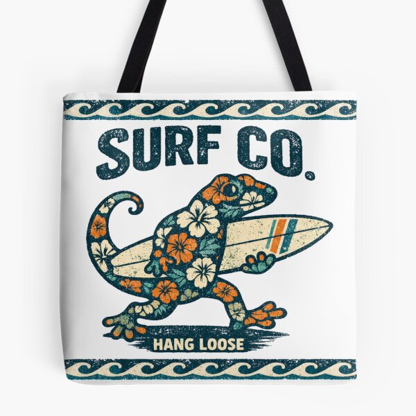 Item preview, Retro Hawaiian Floral Gecko Surfer designed and sold by Shipwrecked2020.
