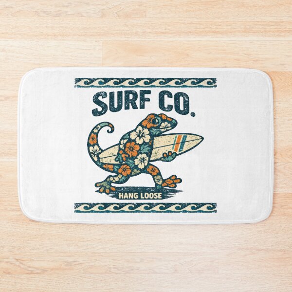 Item preview, Retro Hawaiian Floral Gecko Surfer designed and sold by Shipwrecked2020.