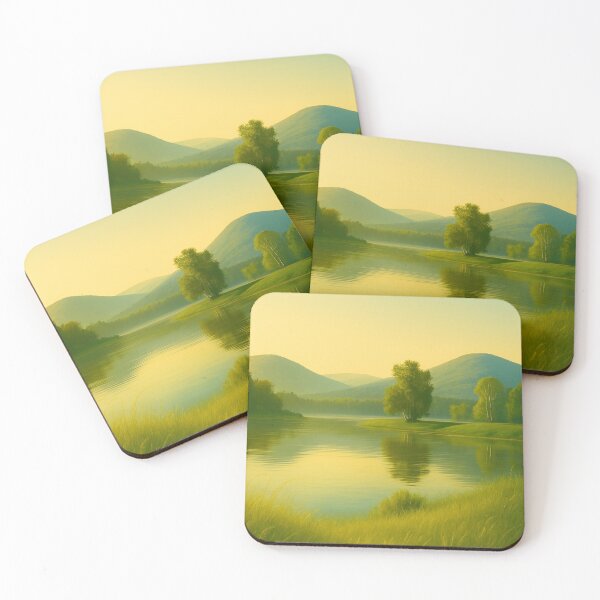 Item preview, Evening Lakeside — Realistic Sunset Landscape Painting designed and sold by Williams Anderson.