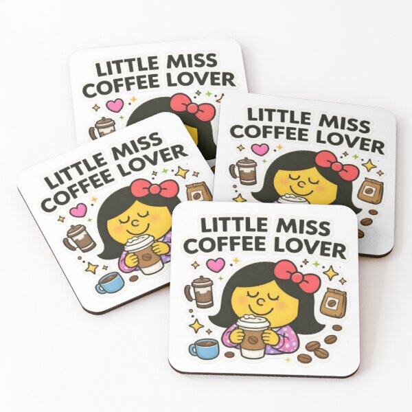 Item preview, Little Miss Coffee Lover Character Animated Yellow Cartoon Mr Men Food Drink Funny Tiktok Meme designed and sold by SamiraArts.