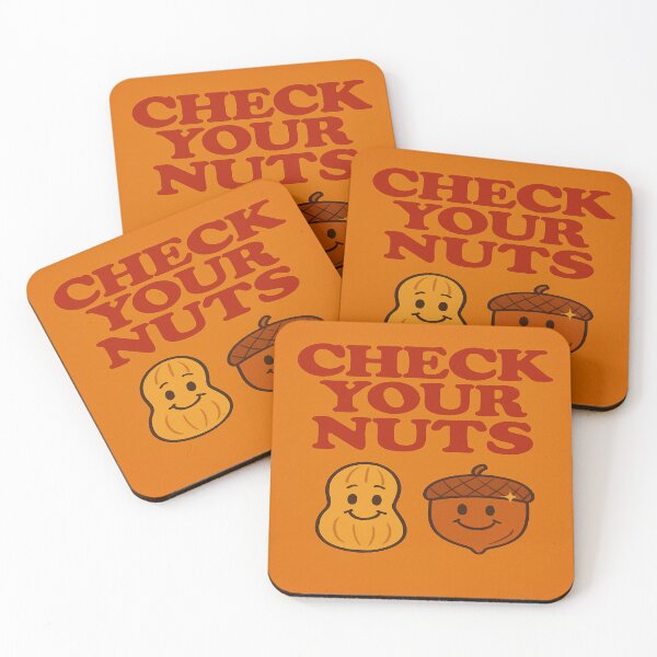 Item preview, Check Your Nuts – Retro Cartoon Pun designed and sold by SecretSquirrellDesigns.