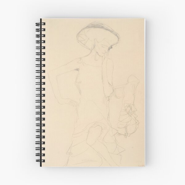 Item preview, Copy of Gustav Klimt Poster: Standing Pregnant Woman Study for Hope II: Minimalist Line Art designed and sold by artofuniverse.