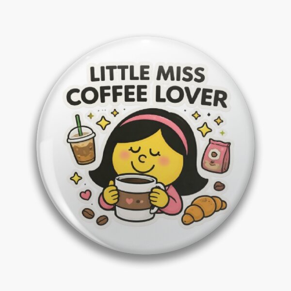 Item preview, Little Miss Coffee Lover Character Animated Yellow Cartoon Mr Men Food Drink Funny Tiktok Meme designed and sold by SamiraArts.