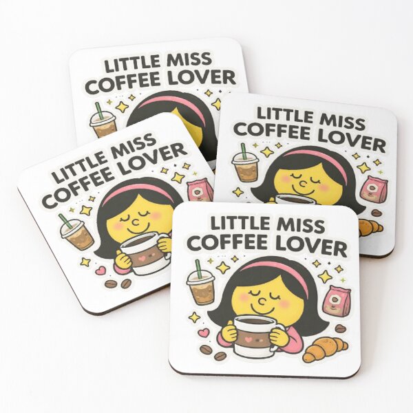 Item preview, Little Miss Coffee Lover Character Animated Yellow Cartoon Mr Men Food Drink Funny Tiktok Meme designed and sold by SamiraArts.
