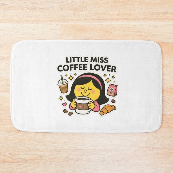 Item preview, Little Miss Coffee Lover Character Animated Yellow Cartoon Mr Men Food Drink Funny Tiktok Meme designed and sold by SamiraArts.