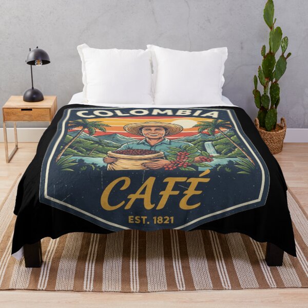 Item preview, Vintage Colombia Coffee Heritage - Retro Mountains & Tropical Cafe Badge designed and sold by TSE DESIGN.