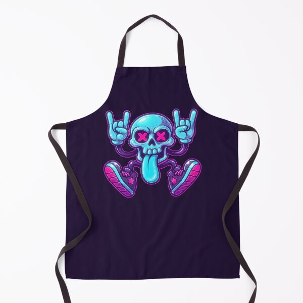 Item preview, Neon Cyan Skull Rock Hand Sign 90s Skater Graffiti Aesthetic designed and sold by MarCinu Art.