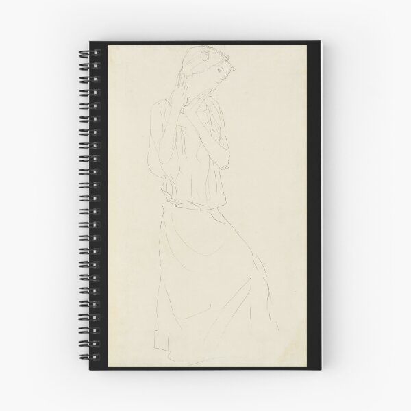 Item preview, Stehend Mit Erhobenem Unterarmen by Gustav Klimt: Minimalist Figure Study Poster designed and sold by artofuniverse.